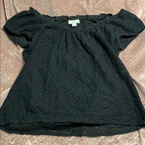 Off shoulder black spring top